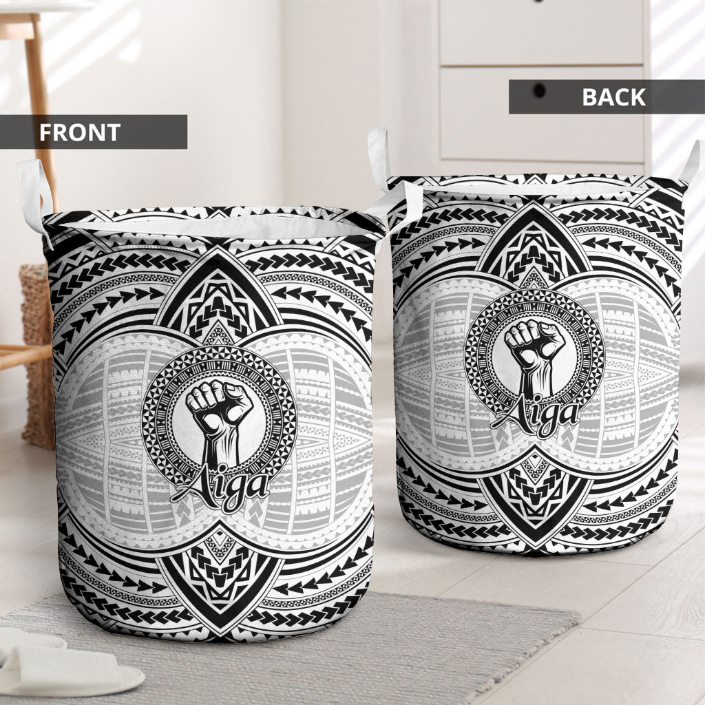 Aiga Samoa Raised Fist Laundry Basket Polynesian Tribal Tattoo Art Family Pride TS04 - Polynesian Pride