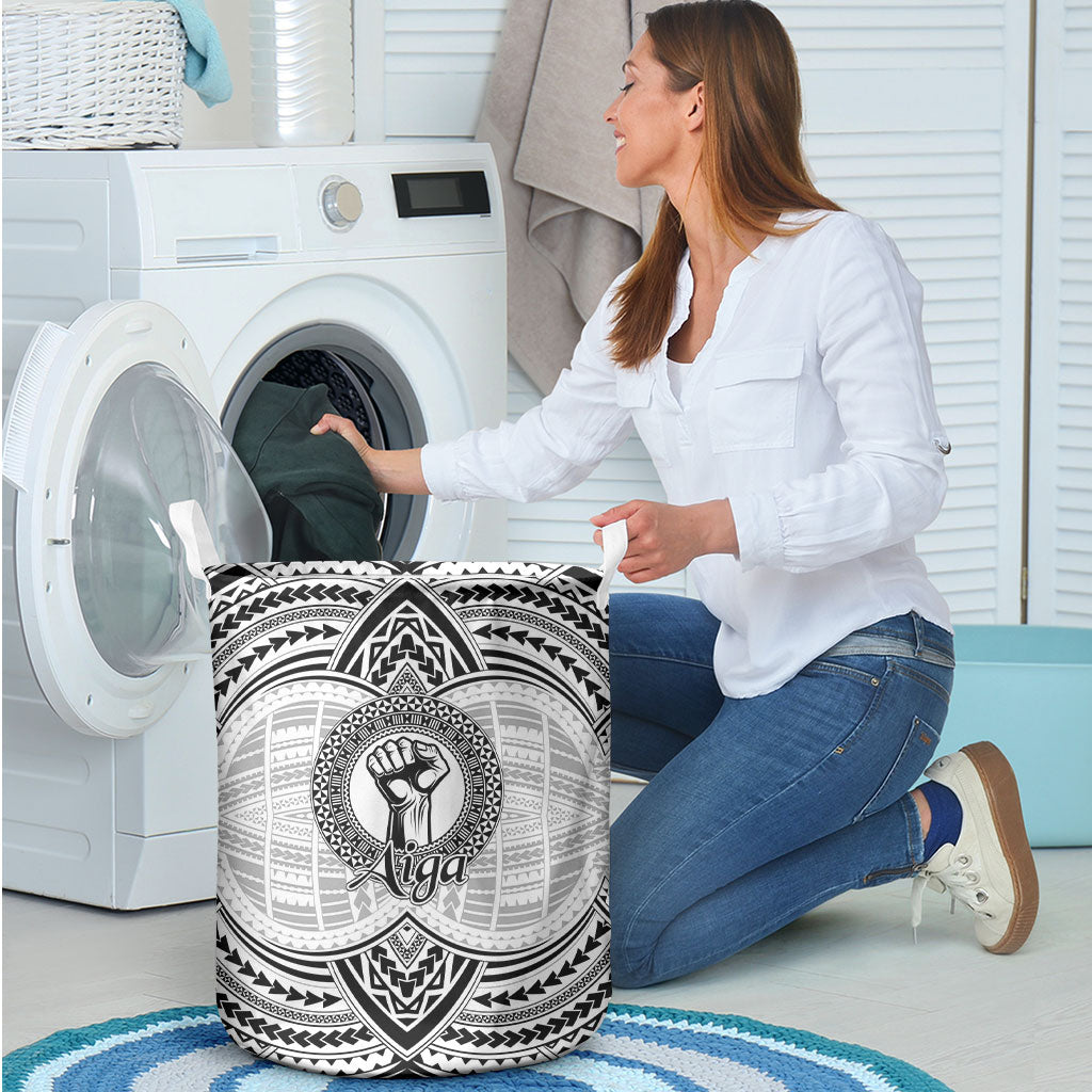 Aiga Samoa Raised Fist Laundry Basket Polynesian Tribal Tattoo Art Family Pride TS04 - Polynesian Pride