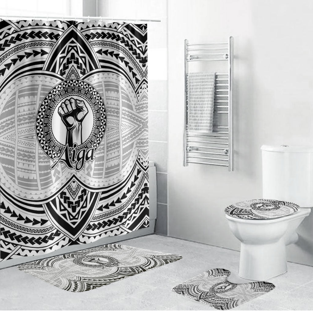 Aiga Samoa Raised Fist Bathroom Set Polynesian Tribal Tattoo Art Family Pride
