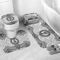 Aiga Samoa Raised Fist Bathroom Set Polynesian Tribal Tattoo Art Family Pride TS04 Mat Set Only (3 pcs) One Size White Black - Polynesian Pride