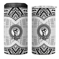 Aiga Samoa Raised Fist 4 in 1 Can Cooler Tumbler Polynesian Tribal Tattoo Art Family Pride TS04 One Size: 16 oz White Black - Polynesian Pride
