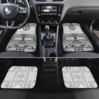 Aiga Samoa Raised Fist Car Mats Polynesian Tribal Tattoo Art Family Pride TS04 Set 4pcs White Black - Polynesian Pride