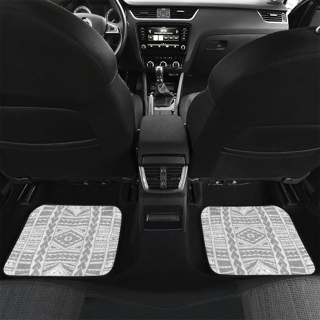 Aiga Samoa Raised Fist Car Mats Polynesian Tribal Tattoo Art Family Pride TS04 Set 2pcs - Back White Black - Polynesian Pride