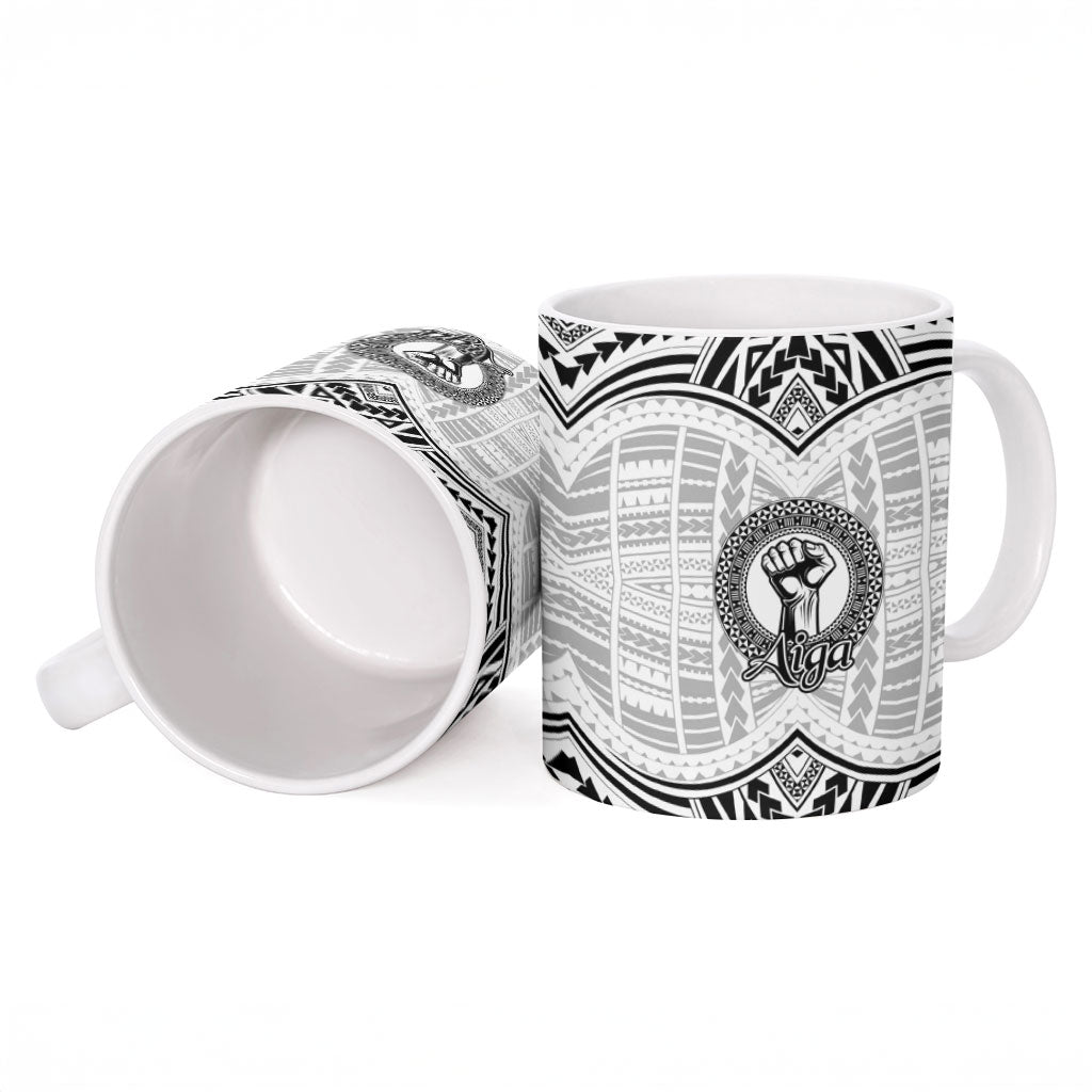 Aiga Samoa Raised Fist Ceramic Mug Polynesian Tribal Tattoo Art Family Pride TS04 - Polynesian Pride