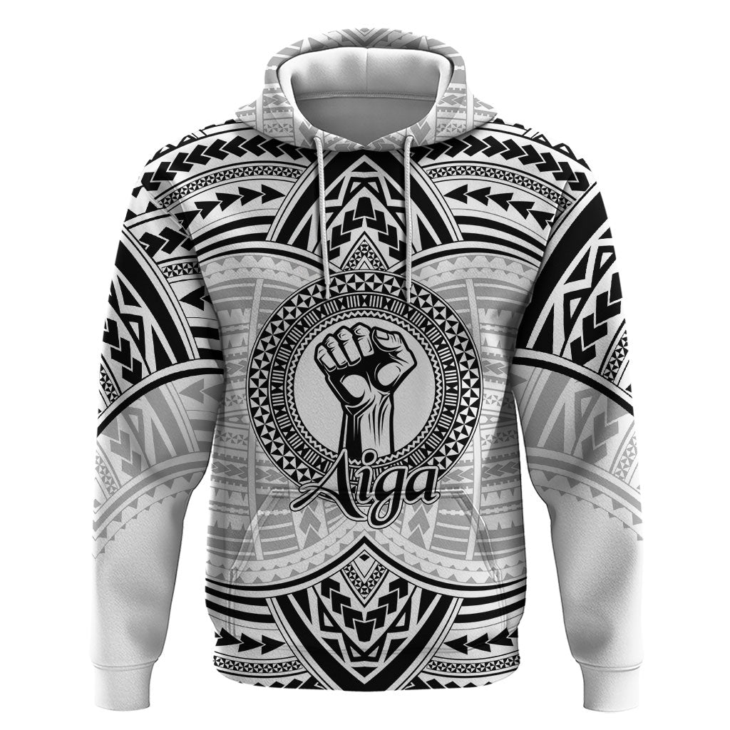 Aiga Samoa Raised Fist Hoodie Polynesian Tribal Tattoo Art Family Pride