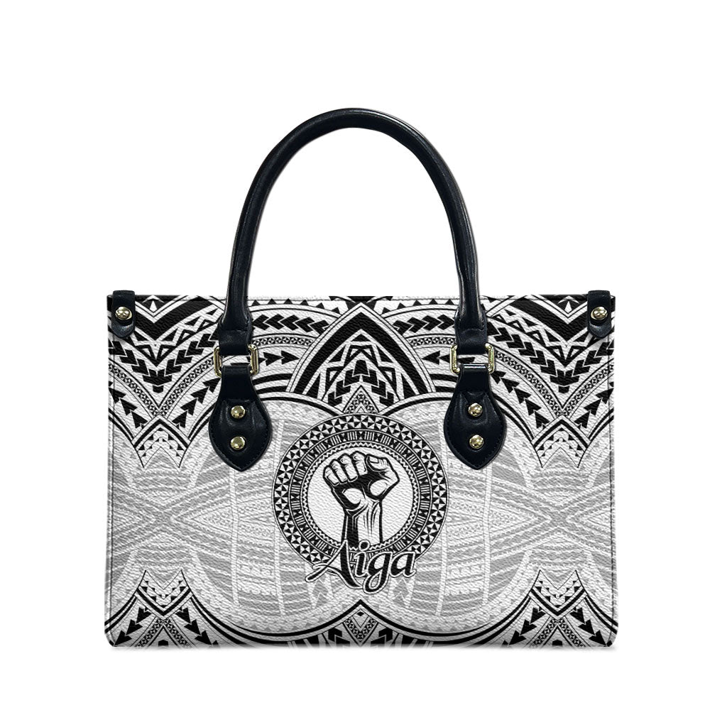 Aiga Samoa Raised Fist Leather Bag Polynesian Tribal Tattoo Art Family Pride TS04 - Polynesian Pride