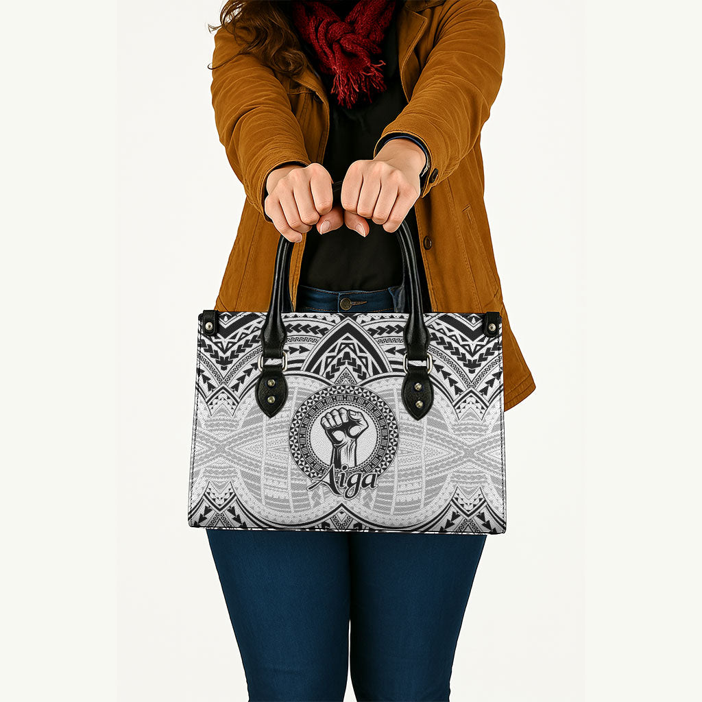 Aiga Samoa Raised Fist Leather Bag Polynesian Tribal Tattoo Art Family Pride TS04 - Polynesian Pride