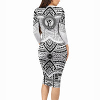 Aiga Samoa Raised Fist Long Sleeve Bodycon Dress Polynesian Tribal Tattoo Art Family Pride TS04 - Polynesian Pride