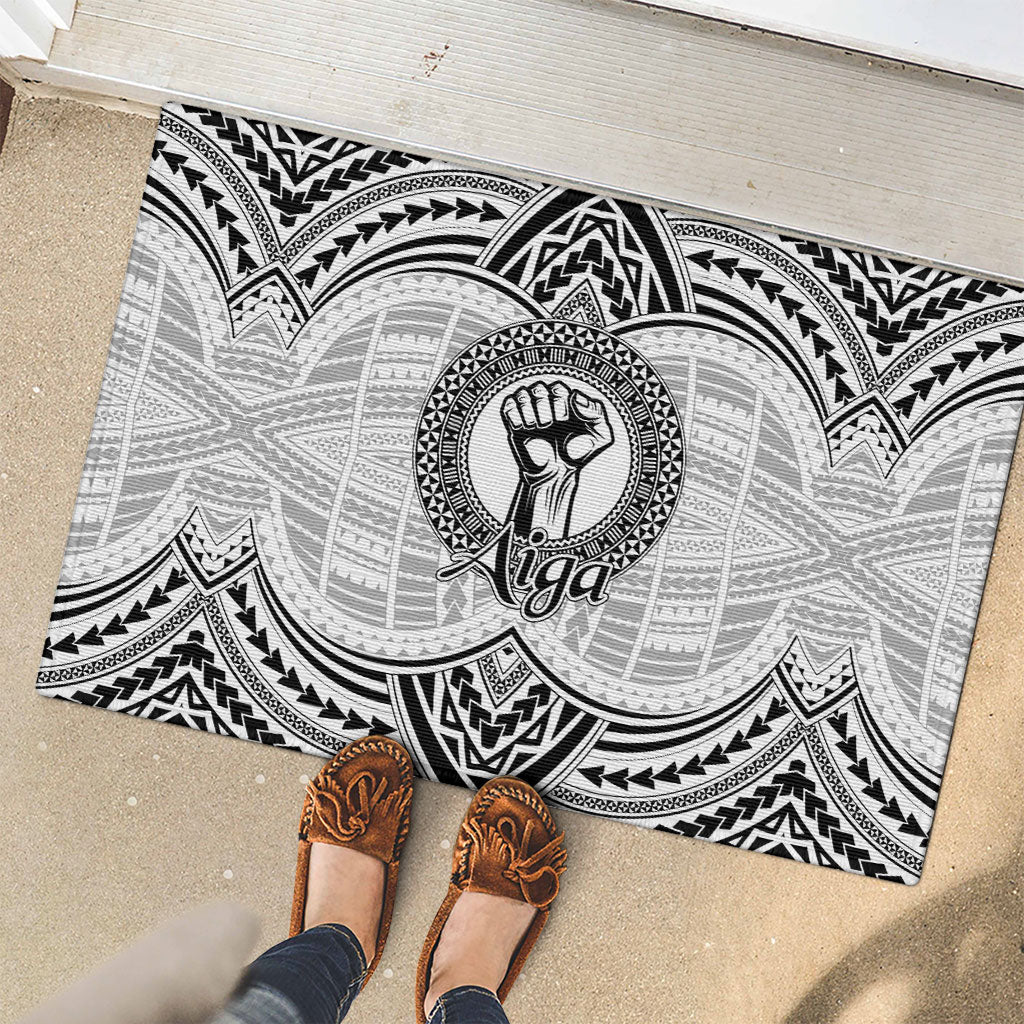 Aiga Samoa Raised Fist Rubber Doormat Polynesian Tribal Tattoo Art Family Pride TS04 - Polynesian Pride