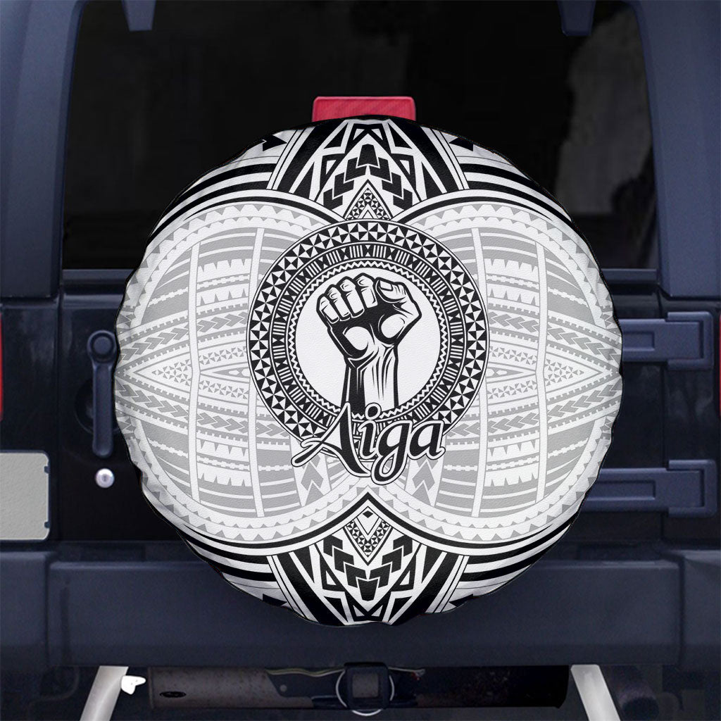 Aiga Samoa Raised Fist Spare Tire Cover Polynesian Tribal Tattoo Art Family Pride