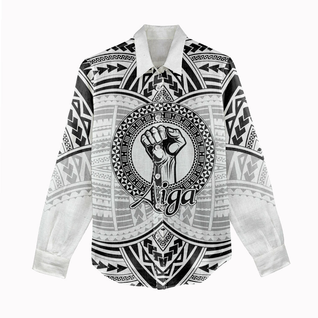 Aiga Samoa Raised Fist Women Casual Shirt Polynesian Tribal Tattoo Art Family Pride TS04 - Polynesian Pride