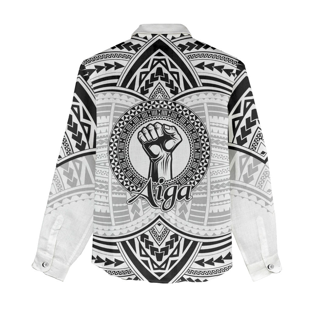 Aiga Samoa Raised Fist Women Casual Shirt Polynesian Tribal Tattoo Art Family Pride TS04 - Polynesian Pride
