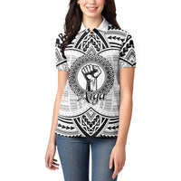 Aiga Samoa Raised Fist Women Polo Shirt Polynesian Tribal Tattoo Art Family Pride TS04 - Polynesian Pride