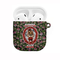 Samoa Aiga Polynesian AirPods Case Tropical Floral Hibiscus Pattern Island Heritage TS04 Green Red - Polynesian Pride