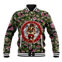 Samoa Aiga Polynesian Baseball Jacket Tropical Floral Hibiscus Pattern Island Heritage TS04 Unisex Green Red - Polynesian Pride