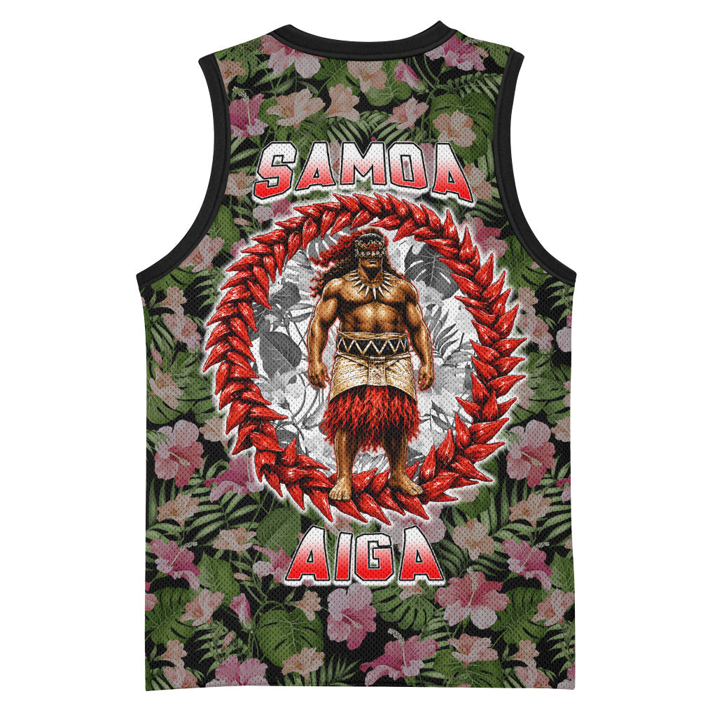 Samoa Aiga Polynesian Basketball Jersey Tropical Floral Hibiscus Pattern Island Heritage TS04 - Polynesian Pride