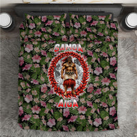 Samoa Aiga Polynesian Bedding Set Tropical Floral Hibiscus Pattern Island Heritage TS04 Green Red - Polynesian Pride