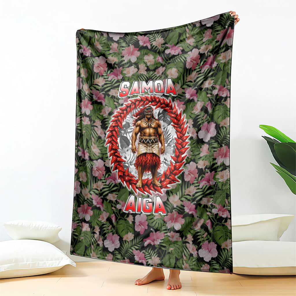 Samoa Aiga Polynesian Blanket Tropical Floral Hibiscus Pattern Island Heritage