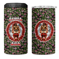 Samoa Aiga Polynesian 4 in 1 Can Cooler Tumbler Tropical Floral Hibiscus Pattern Island Heritage TS04 One Size: 16 oz Green Red - Polynesian Pride