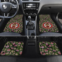 Samoa Aiga Polynesian Car Mats Tropical Floral Hibiscus Pattern Island Heritage TS04 Set 4pcs Green Red - Polynesian Pride