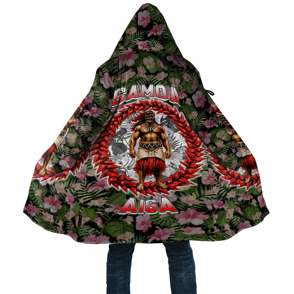 Samoa Aiga Polynesian Cloak Tropical Floral Hibiscus Pattern Island Heritage TS04 Unisex Green Red - Polynesian Pride
