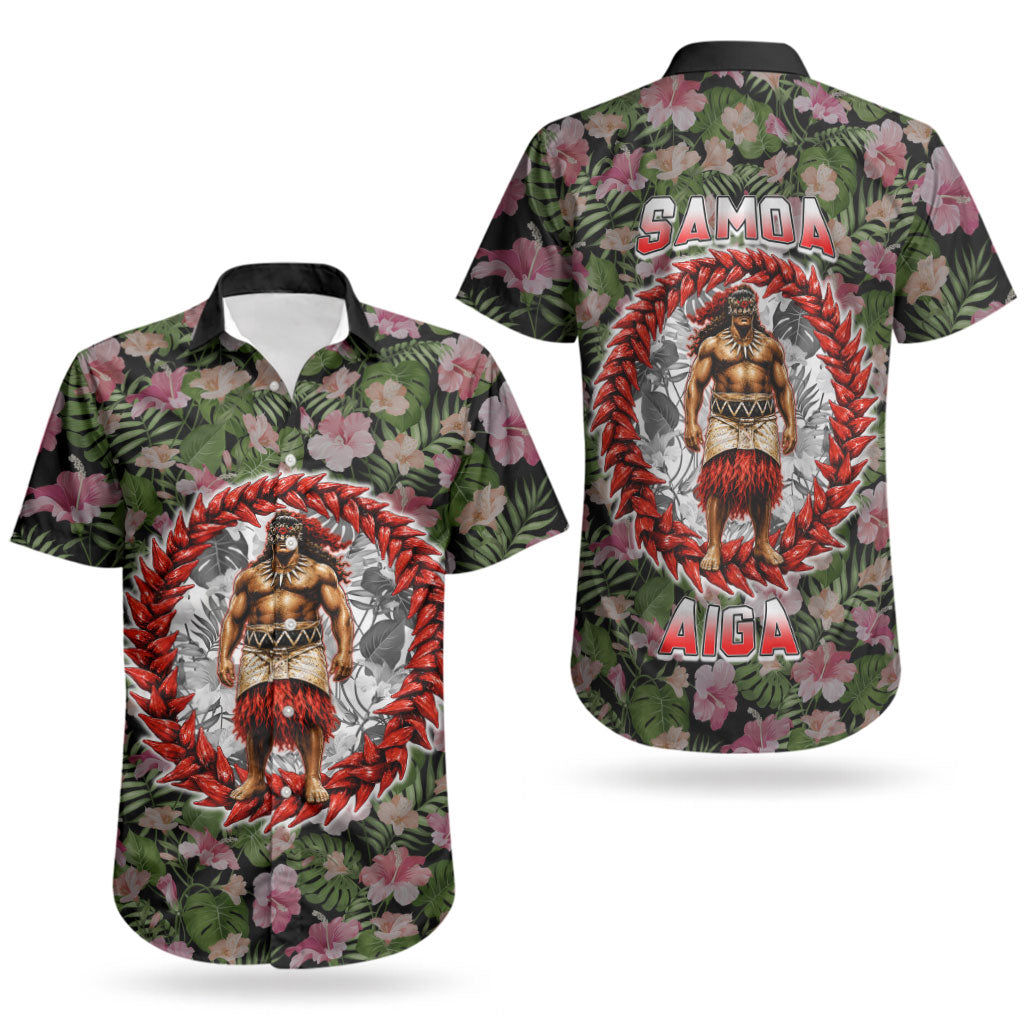 Samoa Aiga Polynesian Couples Matching Puletasi and Hawaiian Shirt Tropical Floral Hibiscus Pattern Island Heritage TS04 - Polynesian Pride