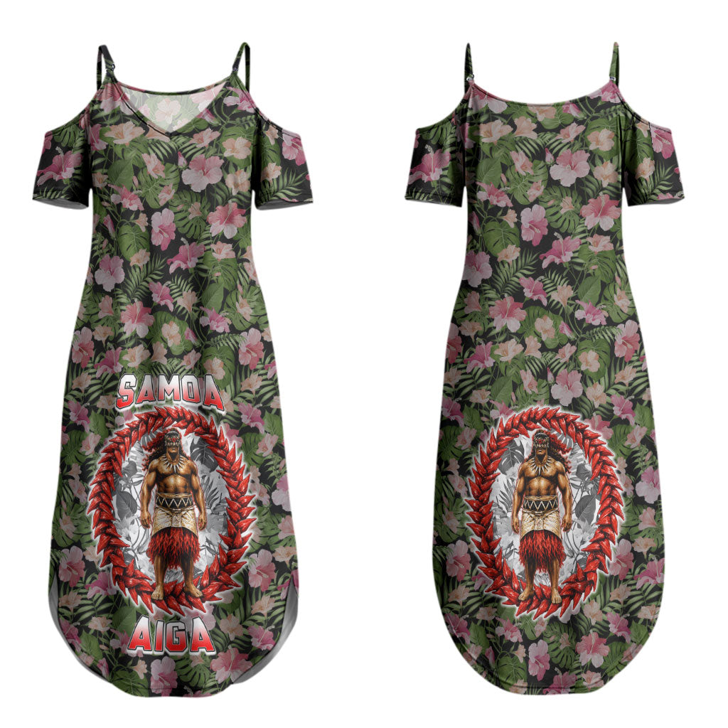 Samoa Aiga Polynesian Couples Matching Summer Maxi Dress and Long Sleeve Button Shirt Tropical Floral Hibiscus Pattern Island Heritage TS04 - Polynesian Pride