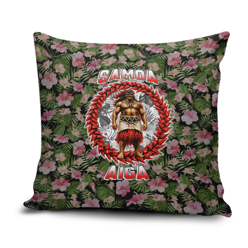 Samoa Aiga Polynesian Pillow Cover Tropical Floral Hibiscus Pattern Island Heritage