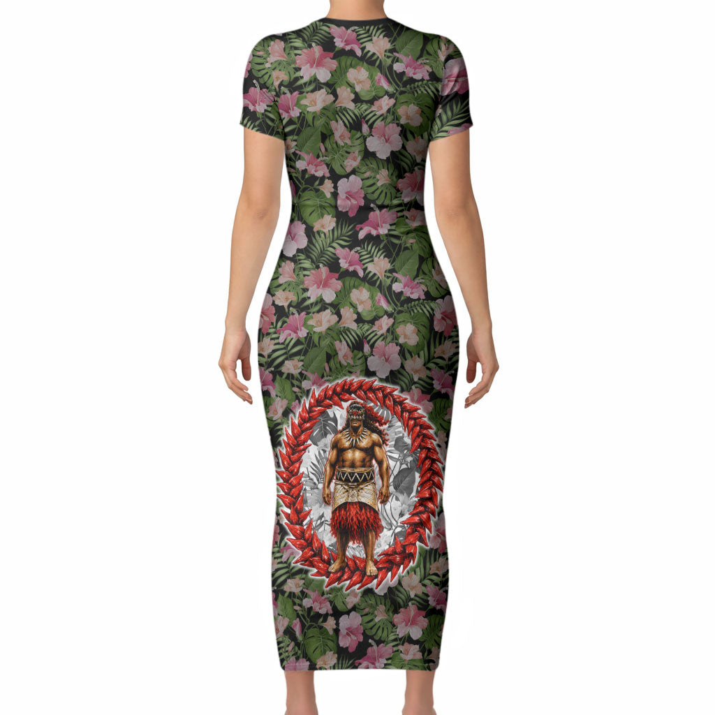 Samoa Aiga Polynesian Short Sleeve Bodycon Dress Tropical Floral Hibiscus Pattern Island Heritage TS04 - Polynesian Pride