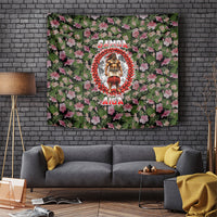 Samoa Aiga Polynesian Tapestry Tropical Floral Hibiscus Pattern Island Heritage TS04 Green Red - Polynesian Pride