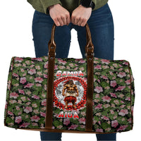 Samoa Aiga Polynesian Travel Bag Tropical Floral Hibiscus Pattern Island Heritage TS04 Green Red - Polynesian Pride