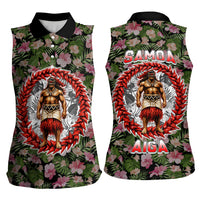 Samoa Aiga Polynesian Women Sleeveless Polo Shirt Tropical Floral Hibiscus Pattern Island Heritage TS04 - Polynesian Pride