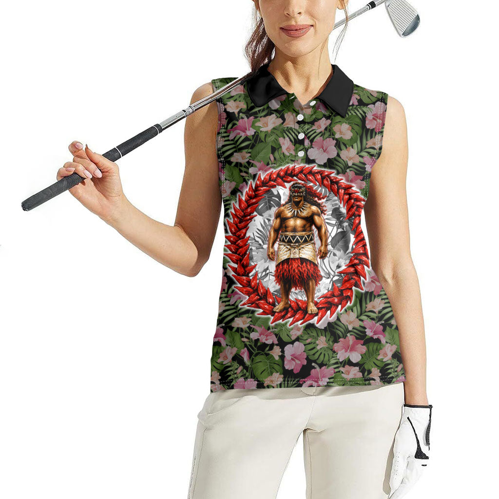 Samoa Aiga Polynesian Women Sleeveless Polo Shirt Tropical Floral Hibiscus Pattern Island Heritage TS04 - Polynesian Pride