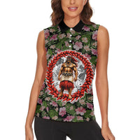 Samoa Aiga Polynesian Women Sleeveless Polo Shirt Tropical Floral Hibiscus Pattern Island Heritage TS04 - Polynesian Pride