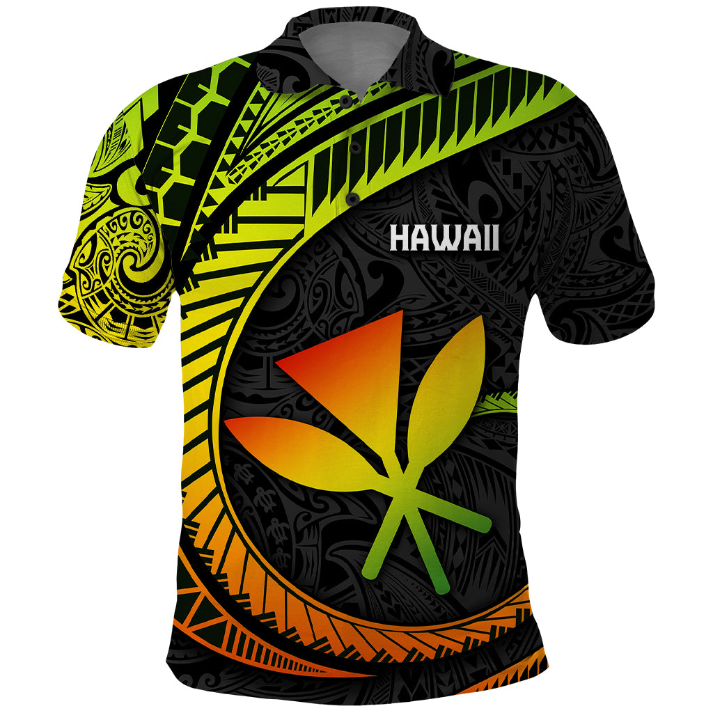 Hawaii Kanaka Maoli Polo Shirt Polynesian Tornado Infusion Gradient TS04 Gradient - Polynesian Pride