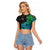 Zodiac Cancer Raglan Cropped T Shirt Polynesian in Gradient Blue TS04 Female Gradient Blue - Polynesian Pride