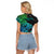 Zodiac Cancer Raglan Cropped T Shirt Polynesian in Gradient Blue TS04 - Polynesian Pride