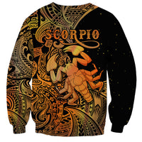 Zodiac Scorpio Sweatshirt Polynesian in Orange TS04 - Polynesian Pride
