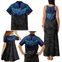 Polynesian Ray Pattern Family Matching Tank Maxi Dress and Hawaiian Shirt TS04 - Polynesian Pride