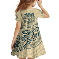 Polynesian Family Matching Tank Maxi Dress and Hawaiian Shirt Warrior Skull with Tribal Patterns Tattoo Design TS04 - Polynesian Pride