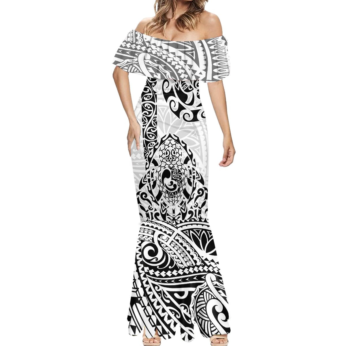 Hawaii Mermaid Dress with Polynesian Turtle TS04 - Polynesian Pride