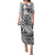 Hawaii Puletasi with Polynesian Turtle TS04 Long Dress Black/White - Polynesian Pride