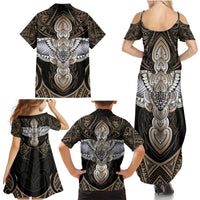 Polynesian Hawaii Tattoo Family Matching Summer Maxi Dress and Hawaiian Shirt TS04 - Polynesian Pride