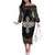 Polynesian Hawaii Tattoo Off The Shoulder Long Sleeve Dress TS04 Women Multicolor - Polynesian Pride