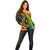 Hawaii Off Shoulder Sweater Polynesian Fish Hook and Hibiscus Flowers with Gradient Pattern TS04 - Polynesian Pride
