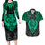 Polynesian Couples Matching Long Sleeve Bodycon Dress and Hawaiian Shirt Abstract Tiki TS04 Black/Yellow - Polynesian Pride