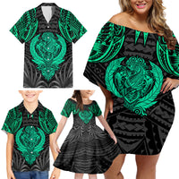 Polynesian Family Matching Off Shoulder Short Dress and Hawaiian Shirt Abstract Tiki TS04 - Polynesian Pride