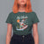 Mele Kalikimaka Surfing Santa Vintage Hawaiian Christmas T Shirt For Women TS09 Dark Forest Green - Polynesian Pride