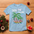 Christmas In Hawaii T Shirt Deck the Palms Firework Merry Christmas Flamingo TS09 Light Blue - Polynesian Pride