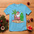 Christmas In Hawaii T Shirt Flamingo Float Xmas Palm Tree Surfboard Cute Santa At Beach TS09 Sky - Polynesian Pride